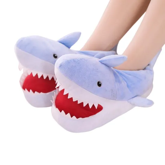 Men Women Ladies Kids Boy Girl Toddler Wholesale Bulk Warm Soft Fluffy Fuzzy Home House Indoor Shoes Animals Shark Slippers
