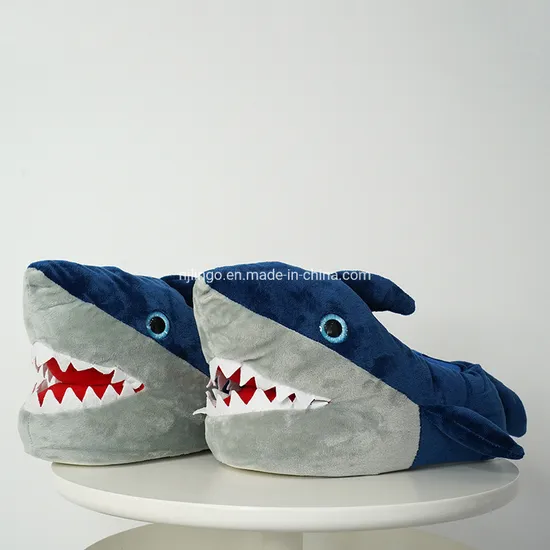 Winter Cartoon Cute Shark Full Package Soft Bottom Shark Warm Indoor Slippers Shoes