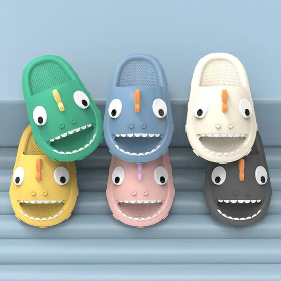 Children Cartoon Shark Bathroom EVA Slippers for Boys and Girls