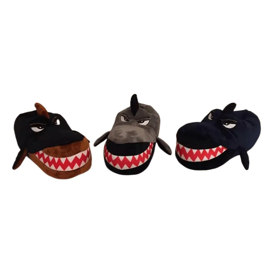 Ustomizable America Adult 3D Animal Design Shark Plush Animal Slippers