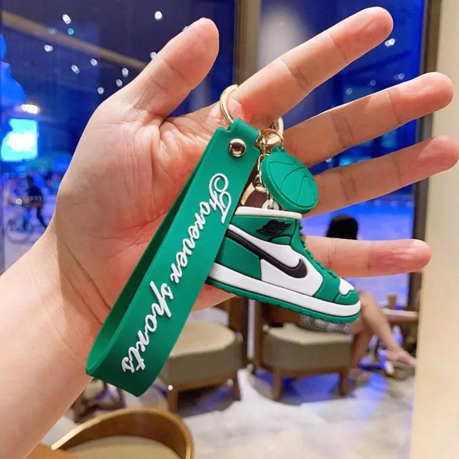 Hot Sale Brand Mini 3D Aj Shoe Air Key Chain Sneaker Pendant Sports Shoes Doll Keychain PVC Car Key Accessory