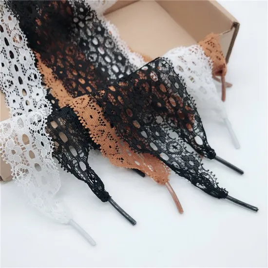 Ballet Style Shoelaces Accessories Fashion Canvas Shoes White Silk Lace Elastic Shoelaces 