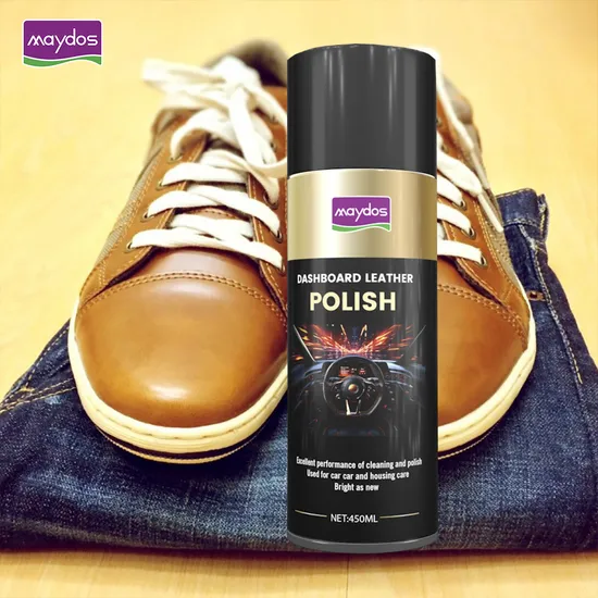 Household&Car Care Leather Shine Spray Leather Shoe Conditioner Wax 450ml Dashboard Leather Polish with Perfume 